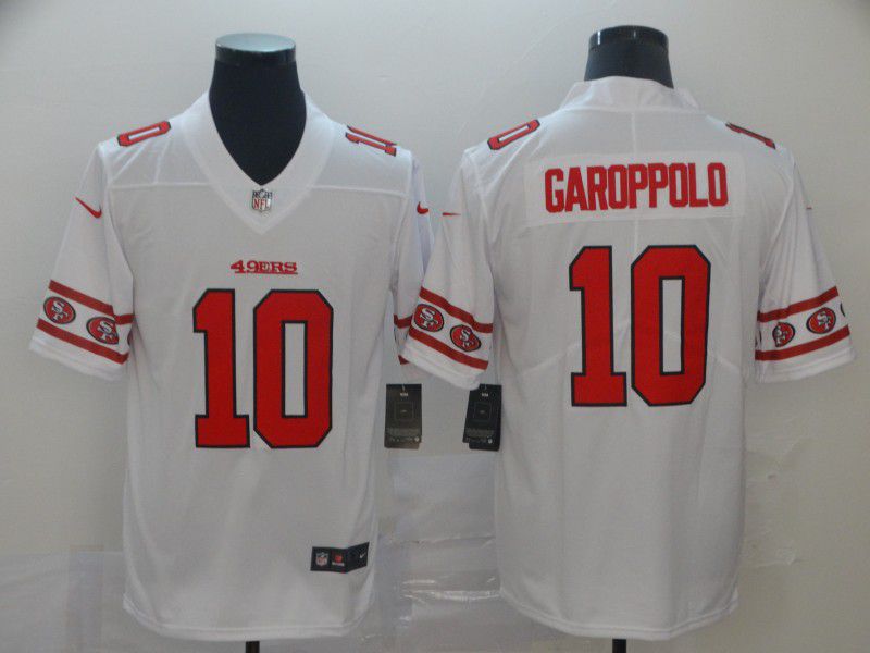 Men San Francisco 49ers 10 Garoppolo White team logo cool edition NFL Jerseys